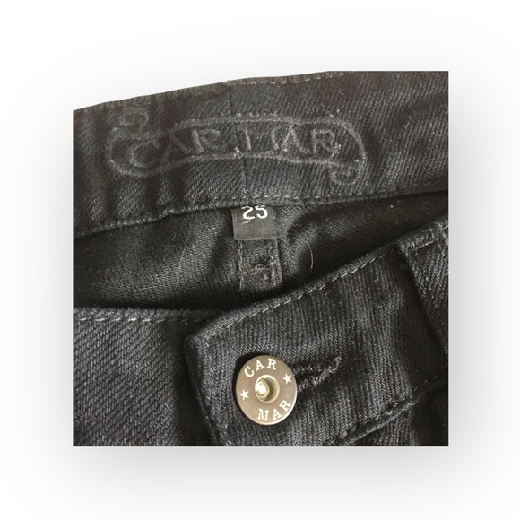 LF Carmar ❉ Skinny Shredded Rips Stretch Jeans ❉ Lace Patches ❉ Jet Black ❉ 25 ❉ - Picture 14 of 16